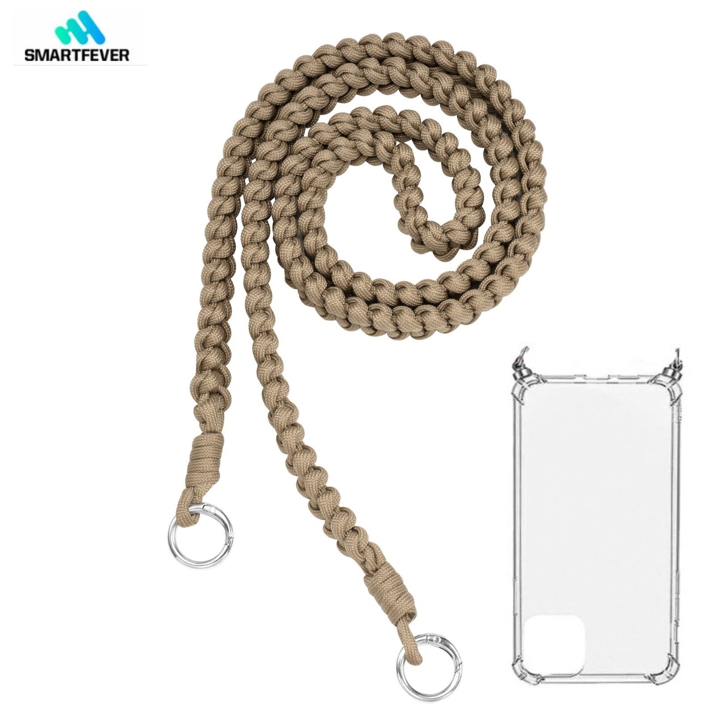Premium Rope-Case zum Umhängen mit geflochtener Kordel für Apple iPhone